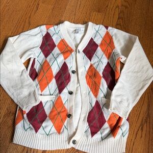 Janie and Jack Argyle Patterned Sweater boys size 7